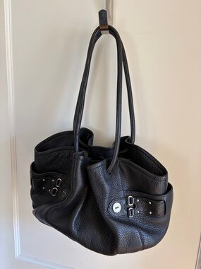 Cole Haan black pebbled leather tote/ shoulder bag